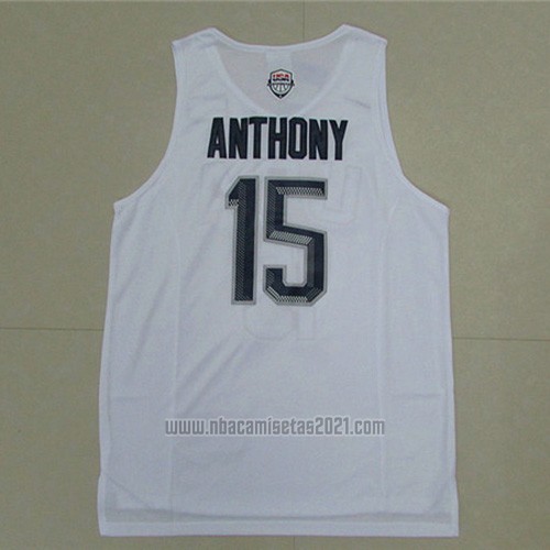 Camiseta USA 2016 Carmelo Anthony #15 Blanco